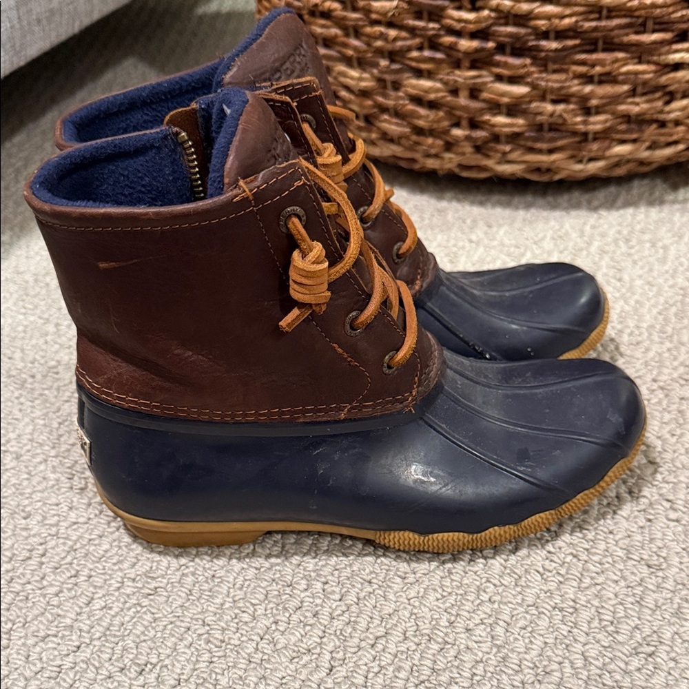 Sperry Brown and Blue Duck Boots